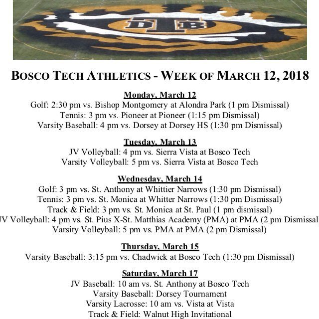 BoscoTechTigers's tweet photo. #BoscoTech spring season continues during this rainy week!  Stay posed for updates on baseball/track and field! #LetsGo #GetSome #PawsUp #ClawsOut https://t.co/gkYjsj1TCp