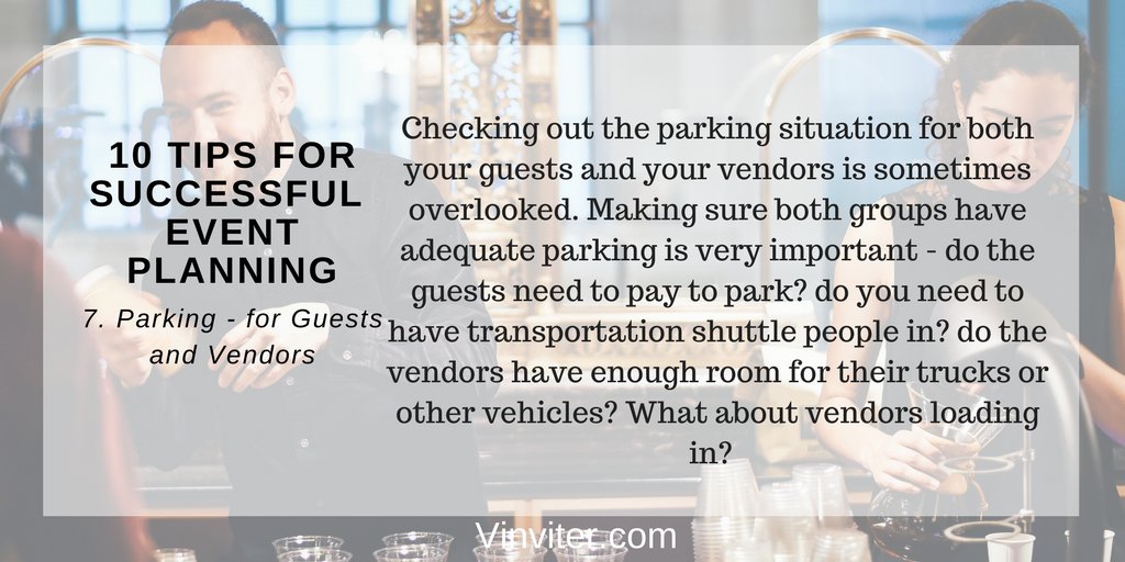 Vinviter's tweet photo. Parking can be an issue in a lot of places, make sure you double check the parking for your event - for both guests and vendors! #Vinviter #LocalEvents #EventPlanning https://t.co/3eU0V3slxV