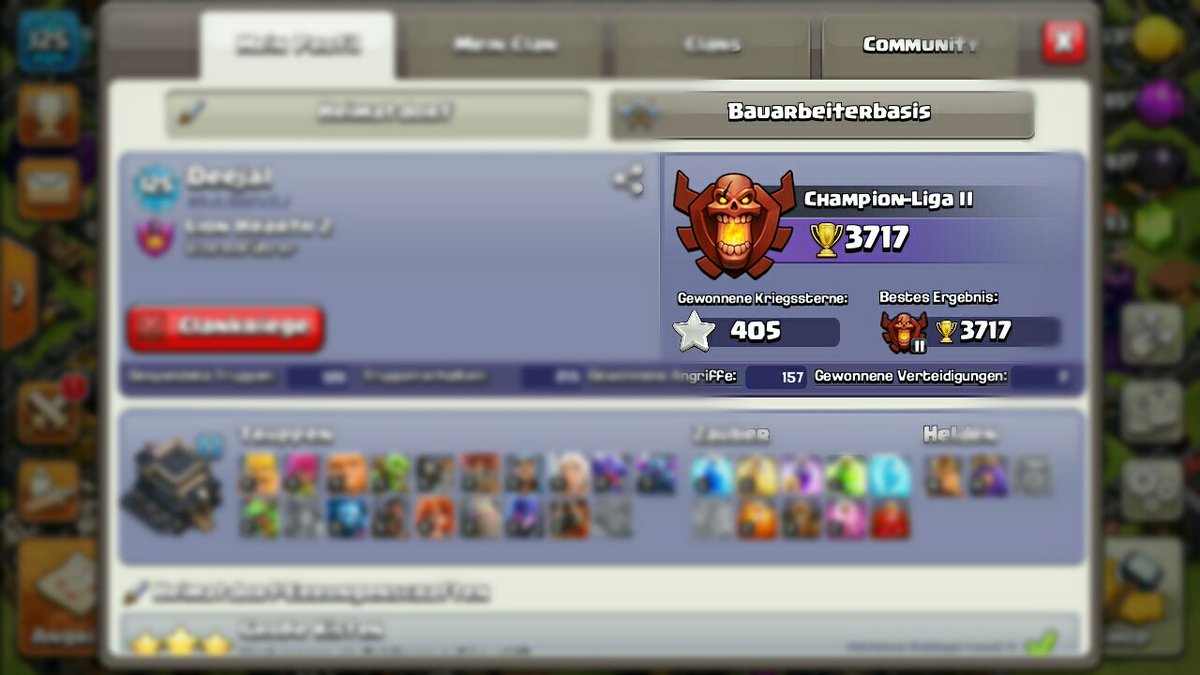 DeejaCOC's tweet photo. 3717 Trophäen - Schluss für heute.

Morgen dann hoffentlich aufsteigen und Titan noch ein Stückchen näher kommen.
Bis dahin, Clash On!

#ClashOfClans #GCC #EventServer #clasherstats #DelexEvent #Champ #push #RH9 #lavaloon😍 https://t.co/PqE1CvKBOf