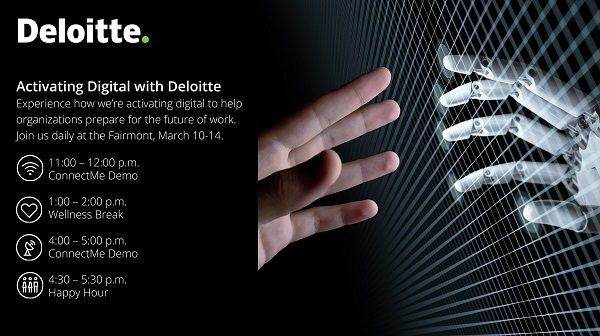 DeloitteHC's tweet photo. Deloitte created #ConnectMe to enable employee engagement through #data. Don't miss the demo at the #DeloitteSXSW booth! https://t.co/poKoM66IYY https://t.co/oowmjsjH1G