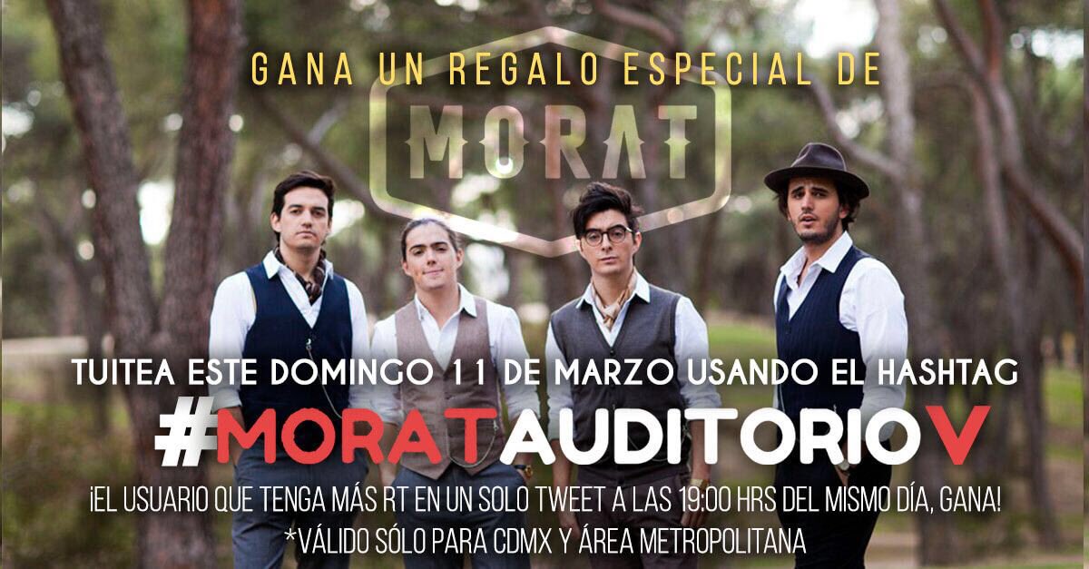 MoratBanda's tweet photo. Llegó el día del V. #MoratAuditorioV https://t.co/vqP07tFXmg