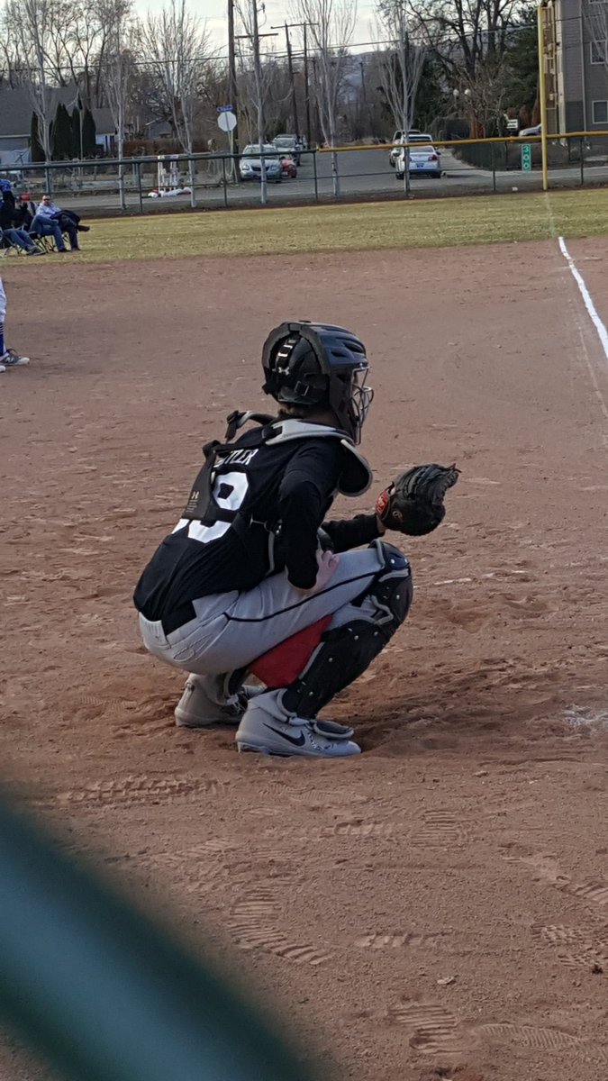 BlissLittler's tweet image. Cade catching this morning. #riverbandits  #springbaseball