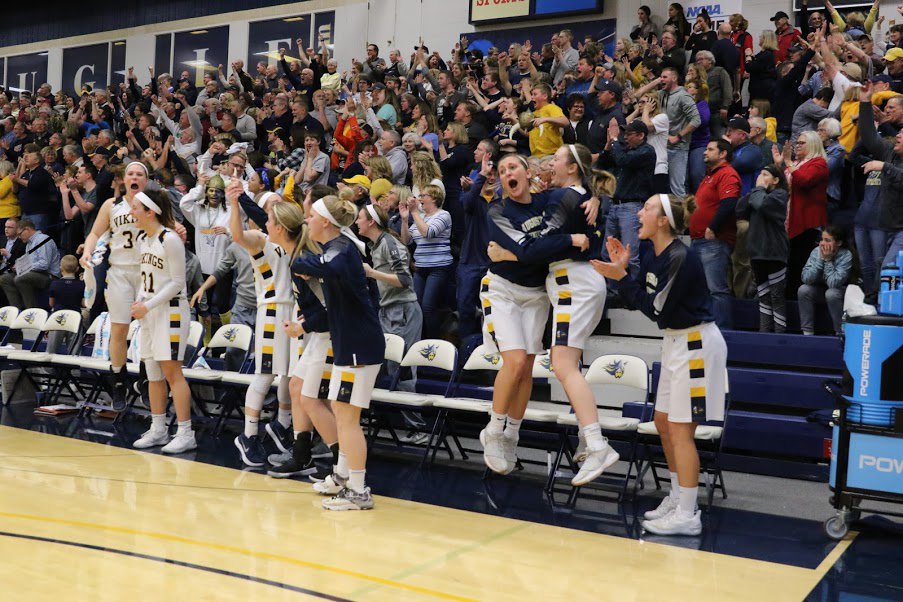GoAugie's tweet photo. You weren't dreaming, that really happened...@AugieWBB is headed to the Central Region Tournament CHAMPIONSHIP! Fans, you have been AMAZING, keep it up! We'll see you ALL at 7pm on Monday in the Elmen Center. #WeAreAU #d2wbbcentral https://t.co/UAtXjFsuoH