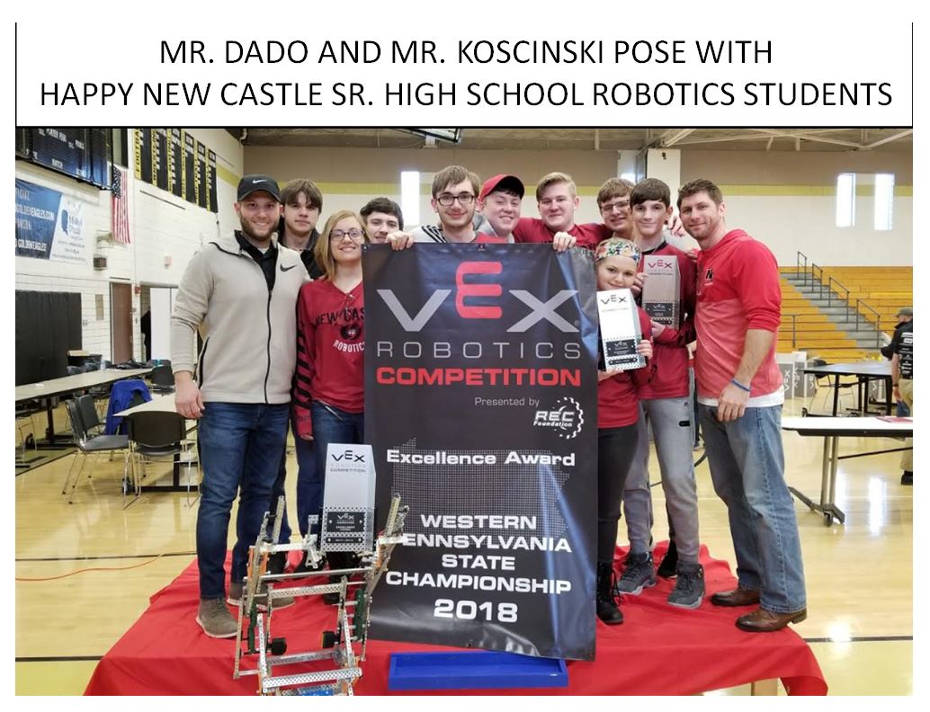 NewCastleSrHS's tweet photo. How did the NC Robotics Teams do in the Western PA VEX Robotics State Championship on Saturday at Keystone Oaks?  SEE FOR YOURSELF!  CLICK PICS TO ENLARGE! - NC PROUD!!! https://t.co/BqSWcdH2g5