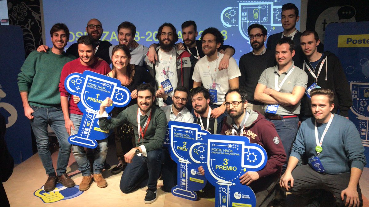 PosteItaliane's tweet photo. Complimenti ai primi tre team classificati, ma anche a tutti i 90 giovani innovatori che hanno raccolto la sfida e nei tre giorni del #PosteHack7 hanno dedicato tutte le loro energie alla ricerca di nuove soluzioni per portare nel futuro i #pagamenti, il #digital e il #mobile. https://t.co/OLC5YFYvgV