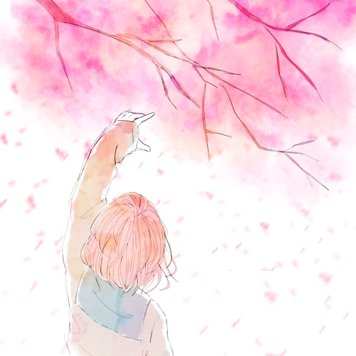 ね あ 春に近づいて 桜 春 女の子 イラスト拡散