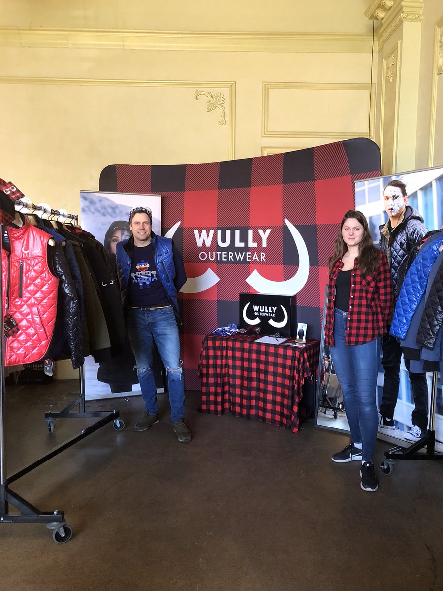 PressPillay's tweet photo. Plaid AND warm? Weβre interested. Great talking with the @WullyOuterwear team at the #VeganBakeOff! #VBO2018 https://t.co/cW9NaxNBuz