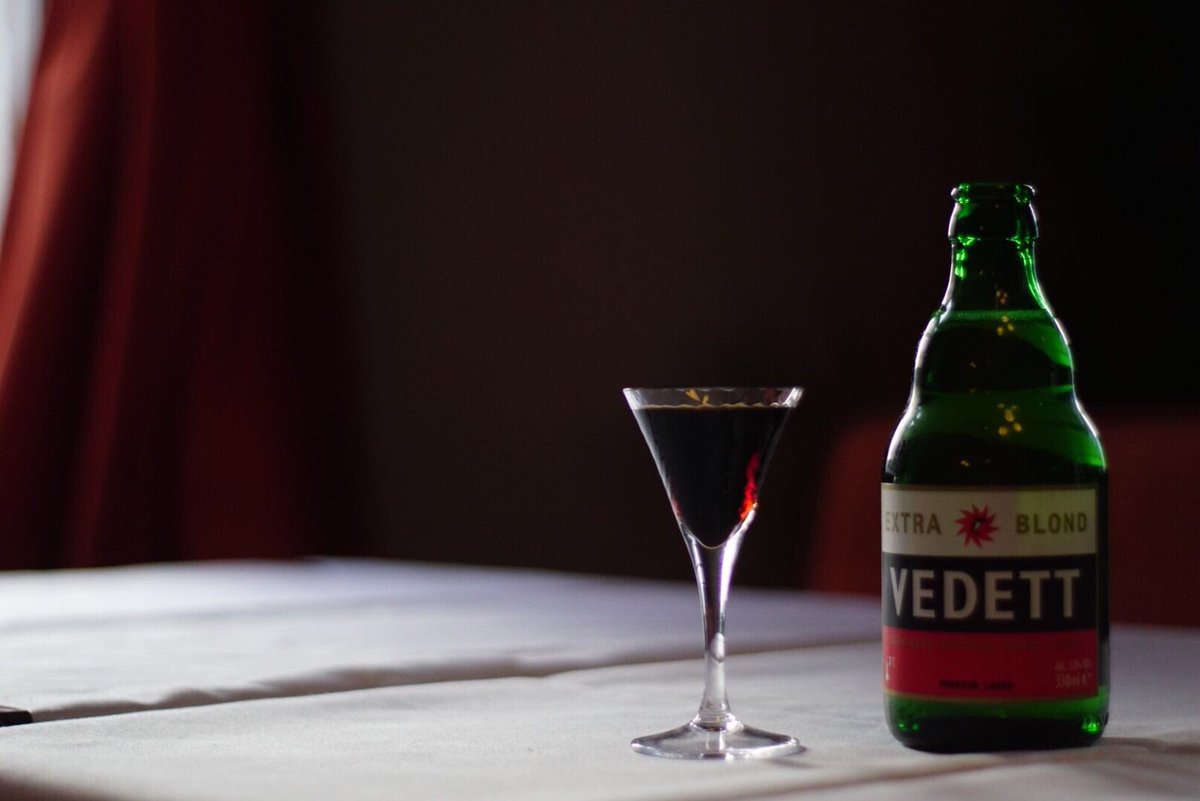 DuvelUK's tweet photo. Devils Darling @napoleonhotel_ is offering a £5 boilermaker with @VedettUK Extra Blond premium lager & Amer. All week long. #lbw18 #amerpicon #devilsdarling https://t.co/IZgZGTD4kj