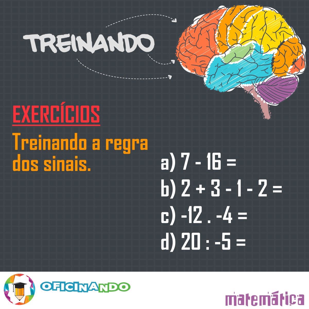 Regra de sinais ( Exercícios ) 