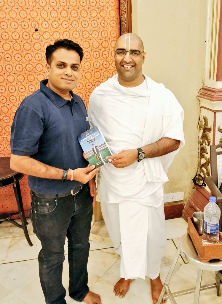 deepakrgupta's tweet photo. Presenting my copy of #ManagementT20 to the best selling author @shubhavilas of Open Eyed Meditation and Ramayana Series. He is a #Tedx speaker. He has mentored me in last few years and has helped me grow and transform. Thank you Sir for your blessings. https://t.co/M7EZwxMh7T