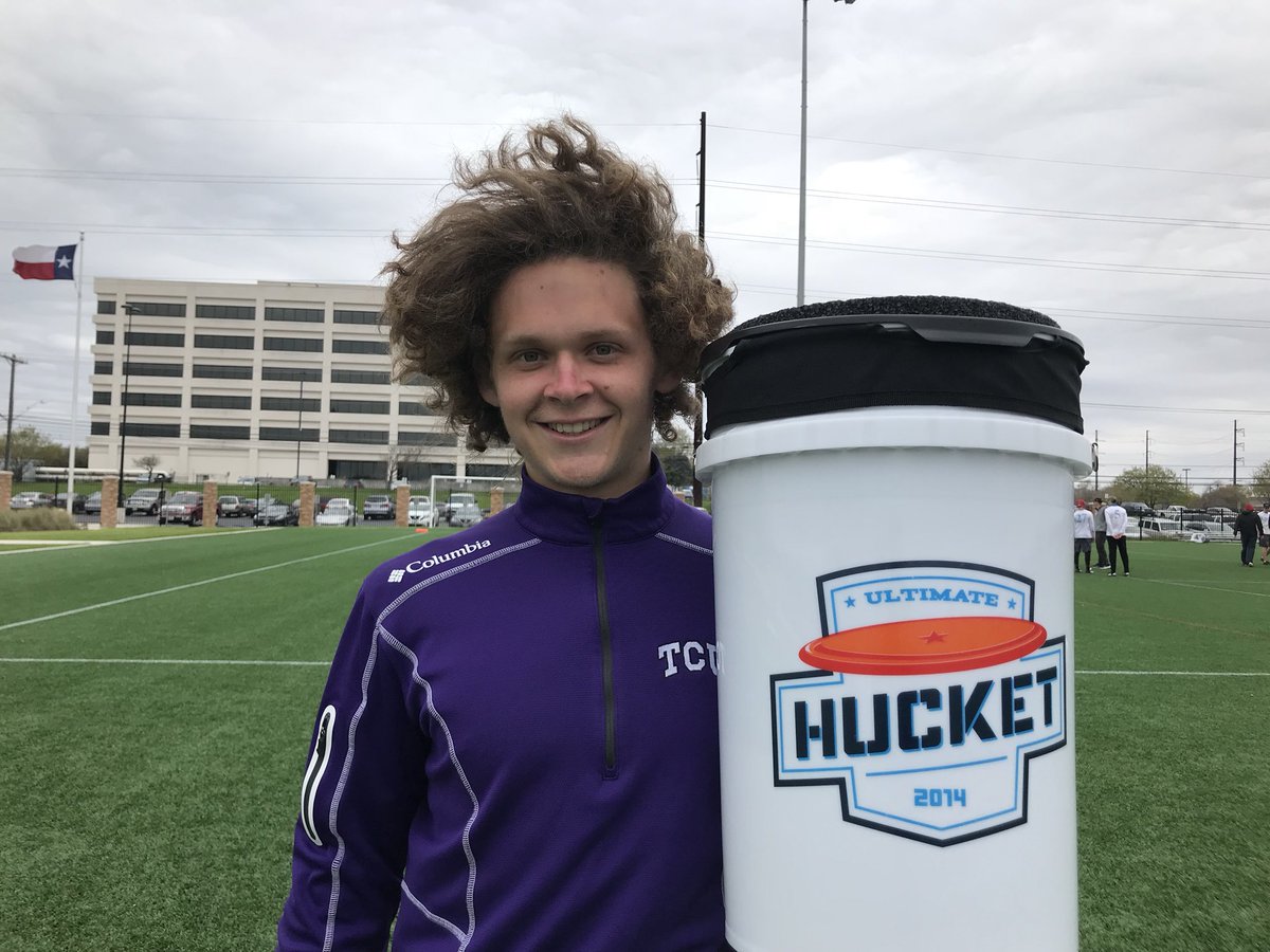 Congrats JT Riley of <a href="/HighNoonTCU/">TCU Mens Ultimate Frisbee</a> for being our <a href="/HucketBucket/">Hucket</a> Centex winner in the category of “Best Hair” #windtex #20mphsustained