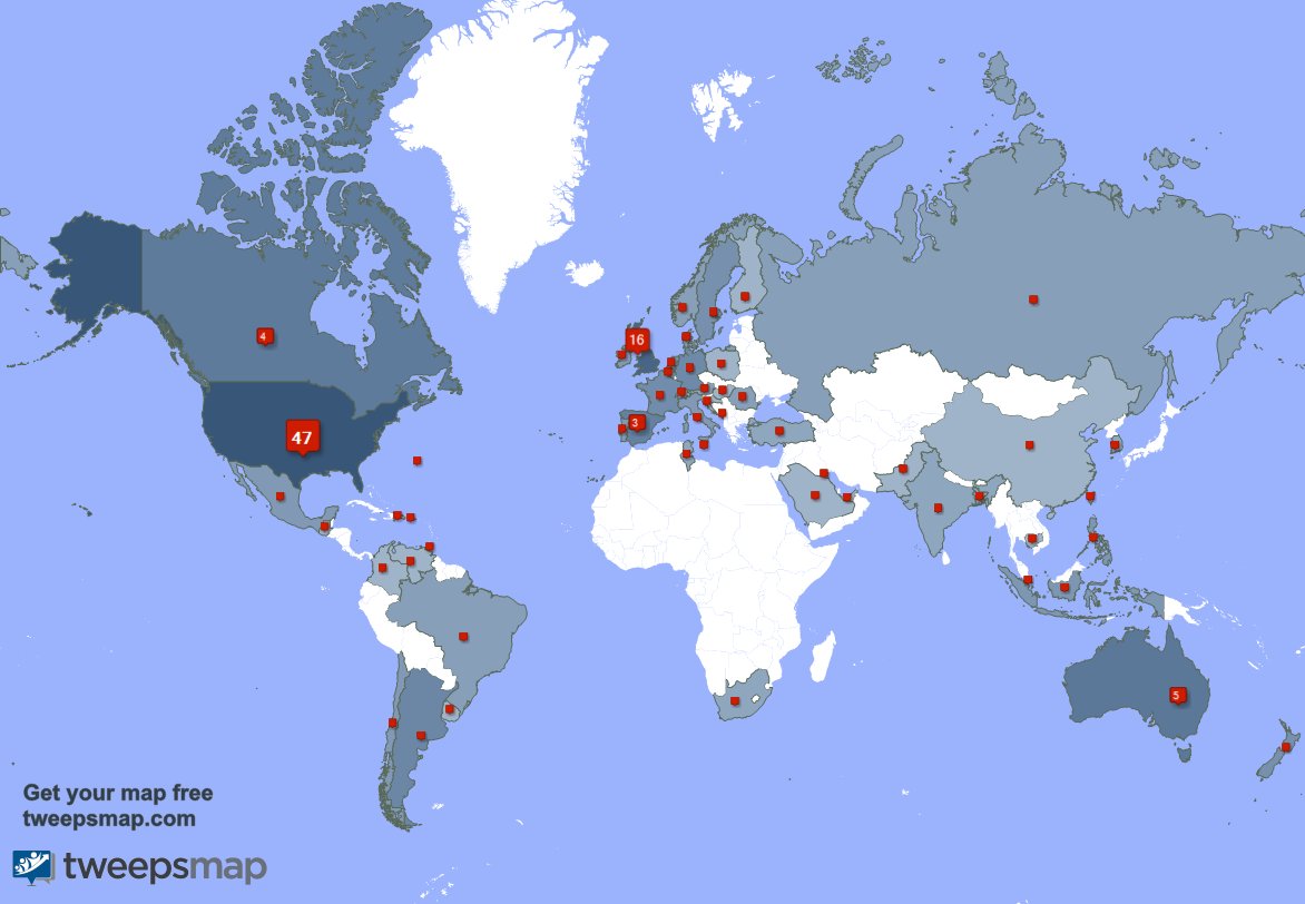 Interrnetfriend's tweet photo. My followers live in USA (46%), UK.(16%)... Get your map: https://t.co/0M4YJ8z64B https://t.co/FKtIqvyLWP