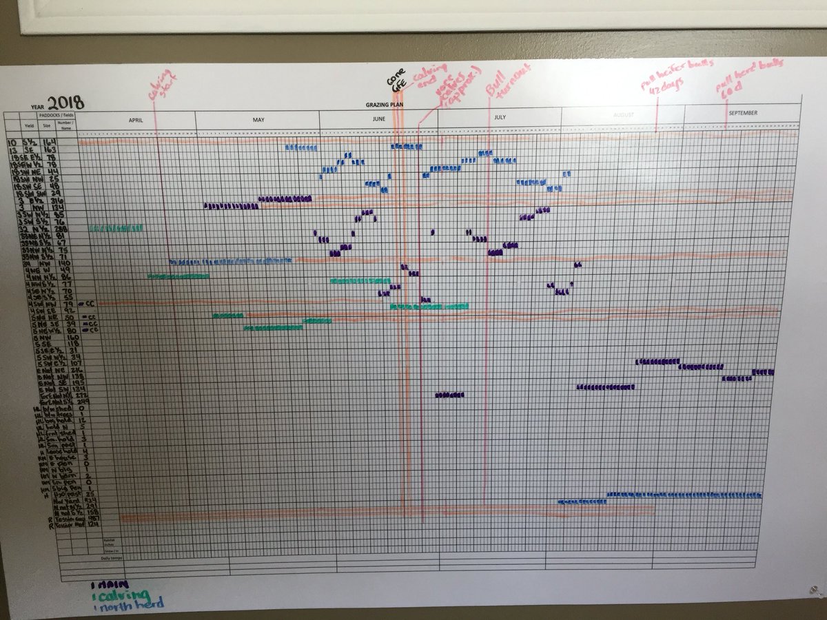 boxhfarm's tweet photo. Our first crack at a grazing chart. Harder than I thought it would be, but should be a valuable management tool. #grazingchart #planningmatters #grassfinishedbeef https://t.co/sSeg7HOzv0