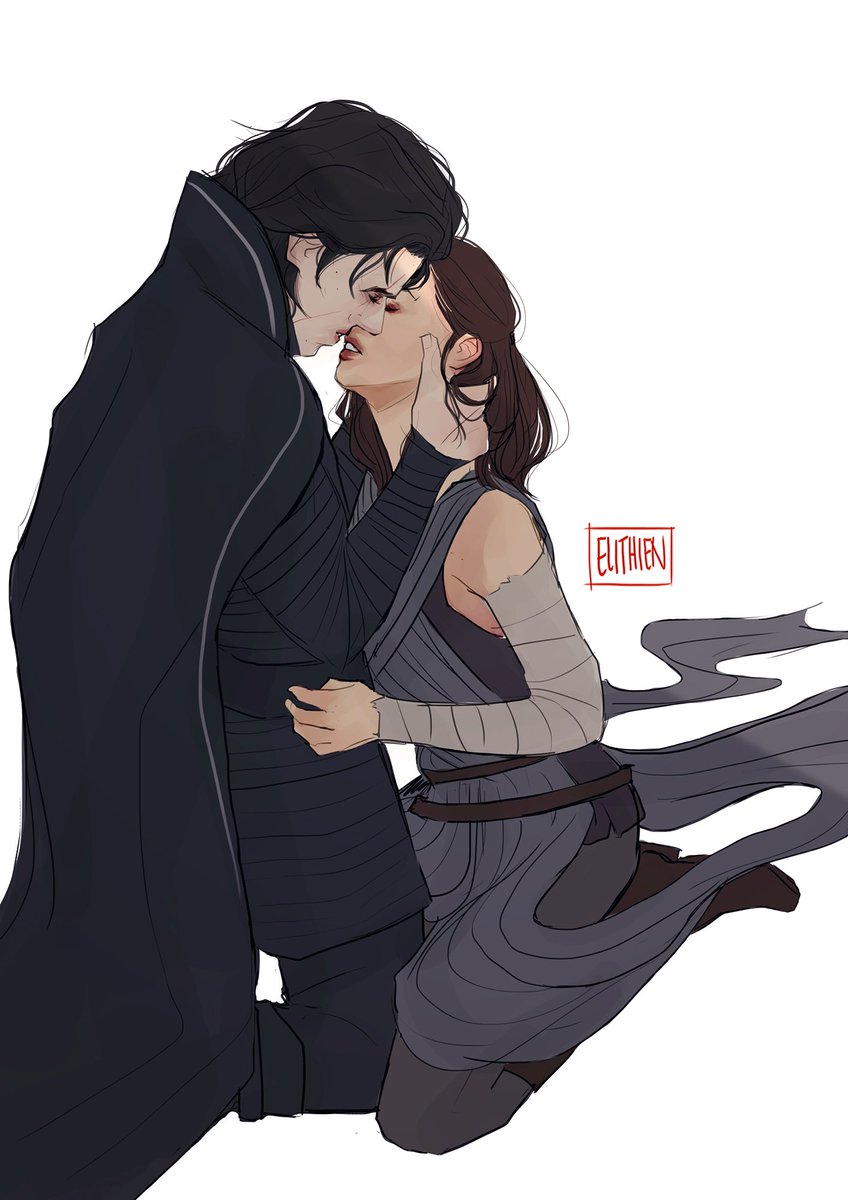 Reylo commission! Something definitely tryst-y here #reylo #starwars #thelastjedi