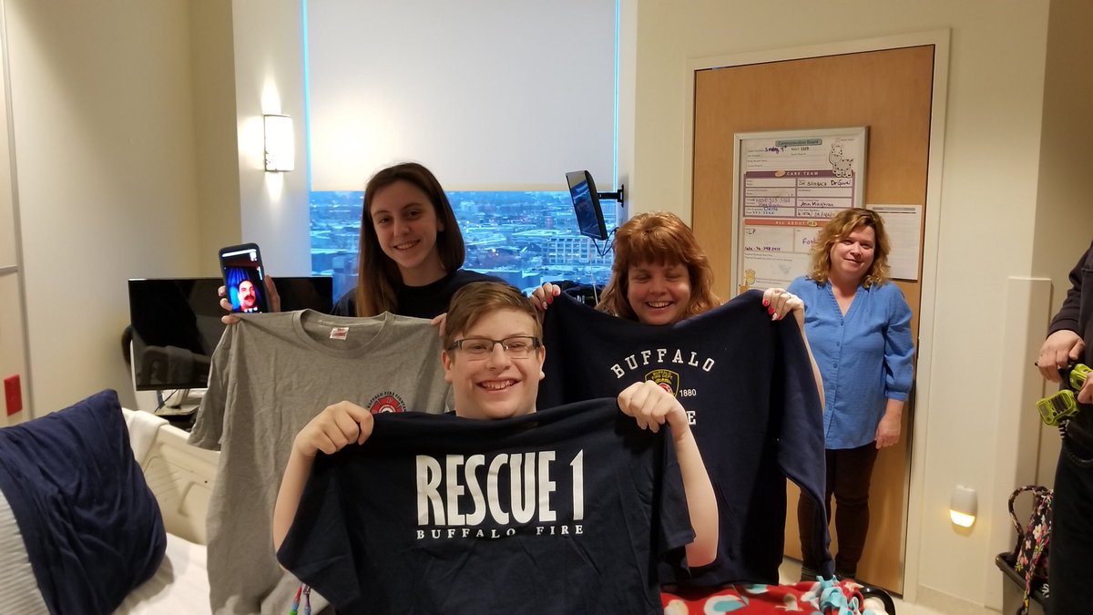 Last week, Local 282 members visited <a href="/OCHBuffalo/">Oishei Children's Hospital</a> to bring shirts to Timmy Richardson, a 16 year old firefighter-in-training who’s battling Leukemia. Timmy wants to wear a different fire company’s t-shirt every day during his treatment. His bravery has inspired all of us!