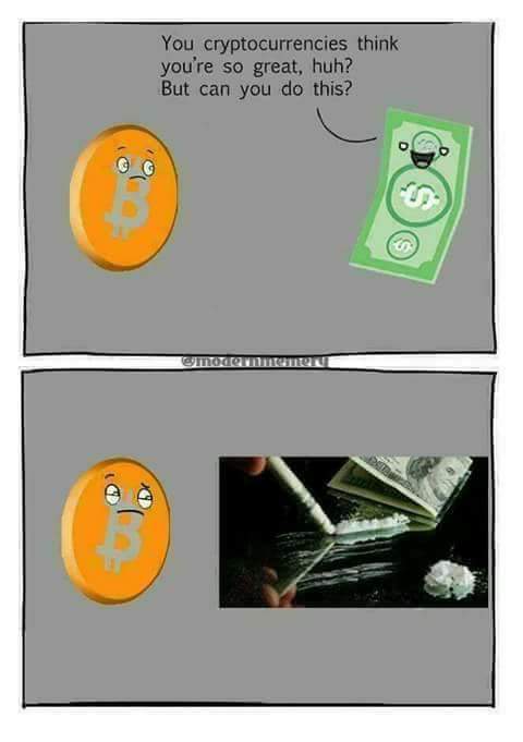 Best use case for #Fiat 

About 80% of dollar bills have traces of cocaine on them. 

#murica