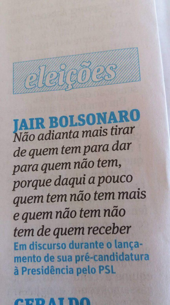 charlesnisz's tweet photo. Essa frase do Bolsonaro faz o discurso da Dilma sobre a mandioca parecer poesia do Bob Dylan https://t.co/vveuRtYYto