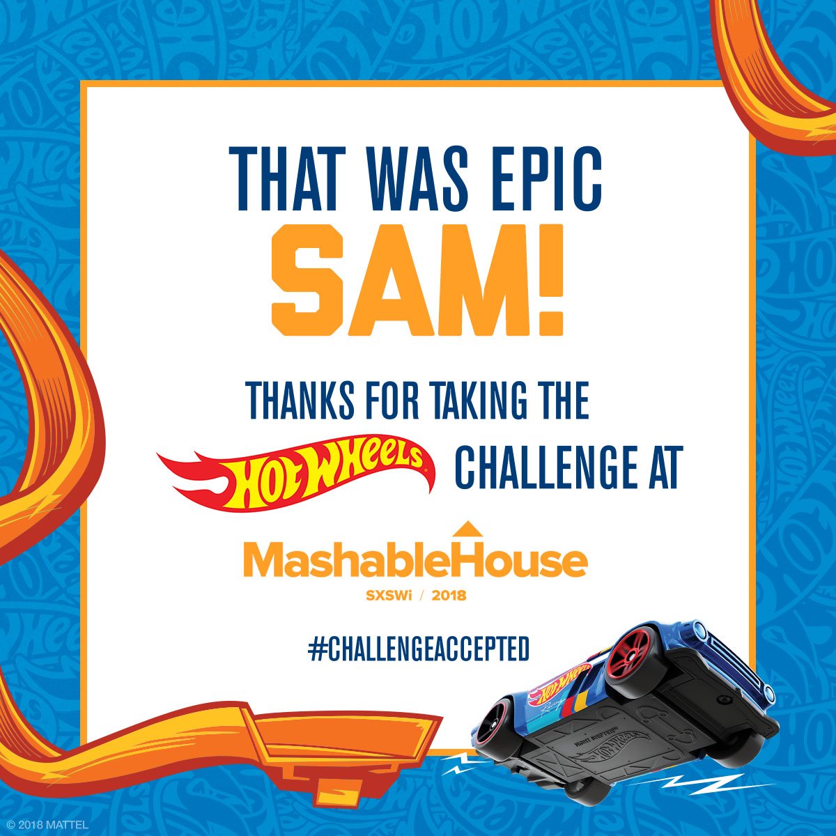Hot_Wheels's tweet image. . @SamLunq The background music was a nice touch 👌 Thanks for taking the Hot Wheels Challenge at #MashBash!