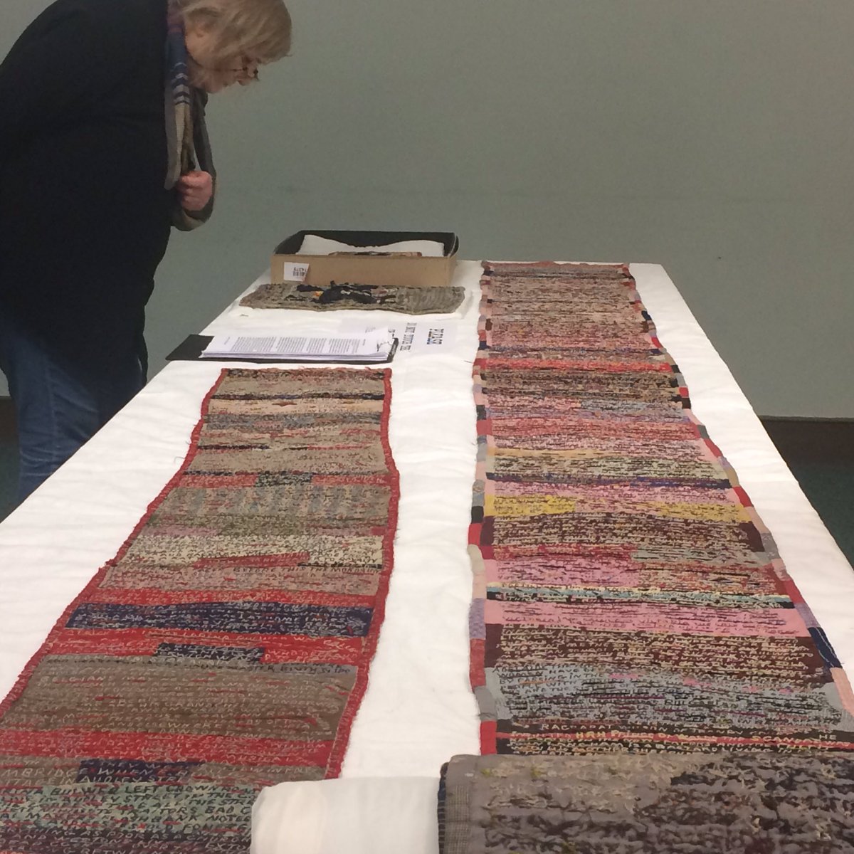 marymuir310's tweet photo. So great to see Lorina Bulwer's extraordinary and subversive 'embroidered letters' @NorwichCastle today. #TextileTakeover #workhousehistory #socialhistory #womenswork #lorinabulwer #Norfolk https://t.co/AwrVrxfTLm