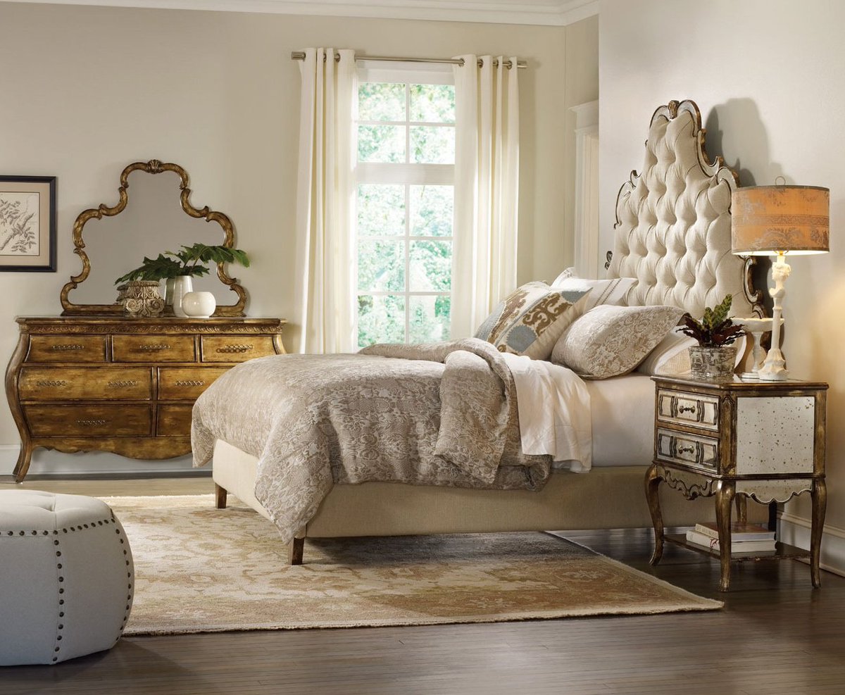 HomeGallery's tweet image. Up to 15% OFF select items from Hooker Furniture, including this gorgeous bed, nightstand and dresser from the Sanctuary collection! Good through March 18th bit.ly/2kJ93bG