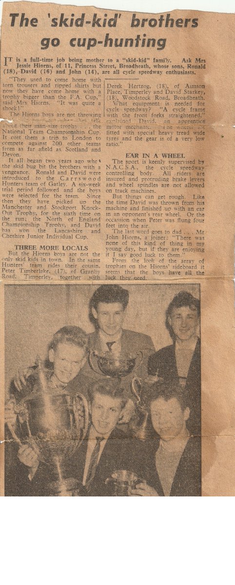 sparkyfpv's tweet photo. #CarrswoodHunters, The "Skid-Kid" boys, #Timperleys #CycleSpeedway National Champions 1957. @3318News #gatley https://t.co/Sjo7nMiwBR