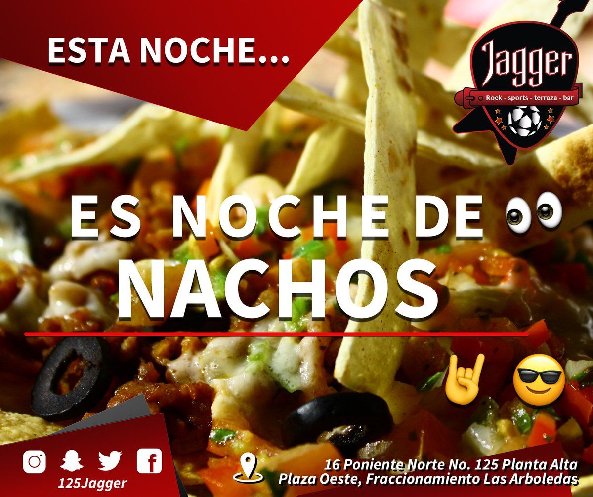 125Jagger's tweet photo. ¿Has probado nuestros nachos acompañados con carne? si no es así, pídelos y sorpréndete. #Jaggerismo #Tuxtla #Bar #Sport #Rock https://t.co/WeLqC2eDlj