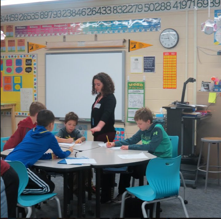 NCHSteaching2's tweet photo. Miss Peterson teaching her first lesson with her honors math class #inspire203 @Elmwood_Eagles https://t.co/jSFKD5aFG2