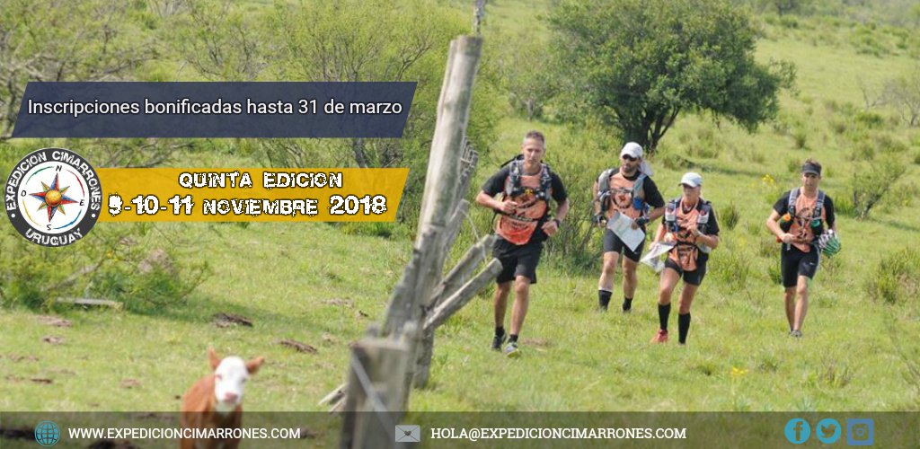 ECimarrones's tweet image. El 31 de marzo culmina el primer período de inscripciones! Aprovechá la franja de bonificación y no te pierdas de participar de estar verdadera carrera de expedición!!!
#EC2018 #LoMejorEstaPorVenir  #QuedaMuchoPorExplorar