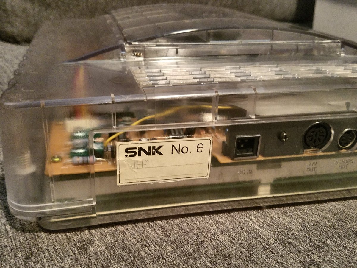 turfmasta's tweet photo. Clear #NEOGEO CD test/proto system. Date codes on pcbs predate the original Front Loader release date by a month. #SNK #NEODEV https://t.co/YBPhExHNzD