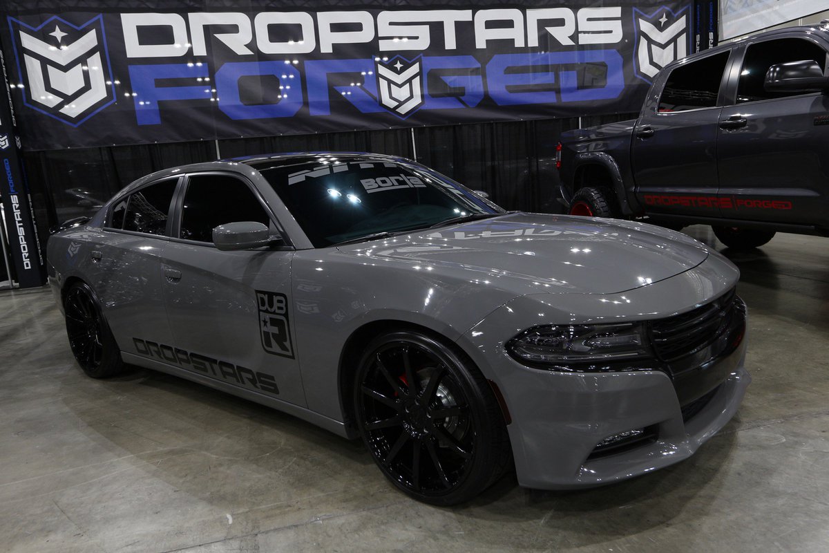 dropstars's tweet photo. Gloss gray Dodge #Charger on custom Dropstars concave wheels at the LA #DUBShow https://t.co/ukJ44vYccU