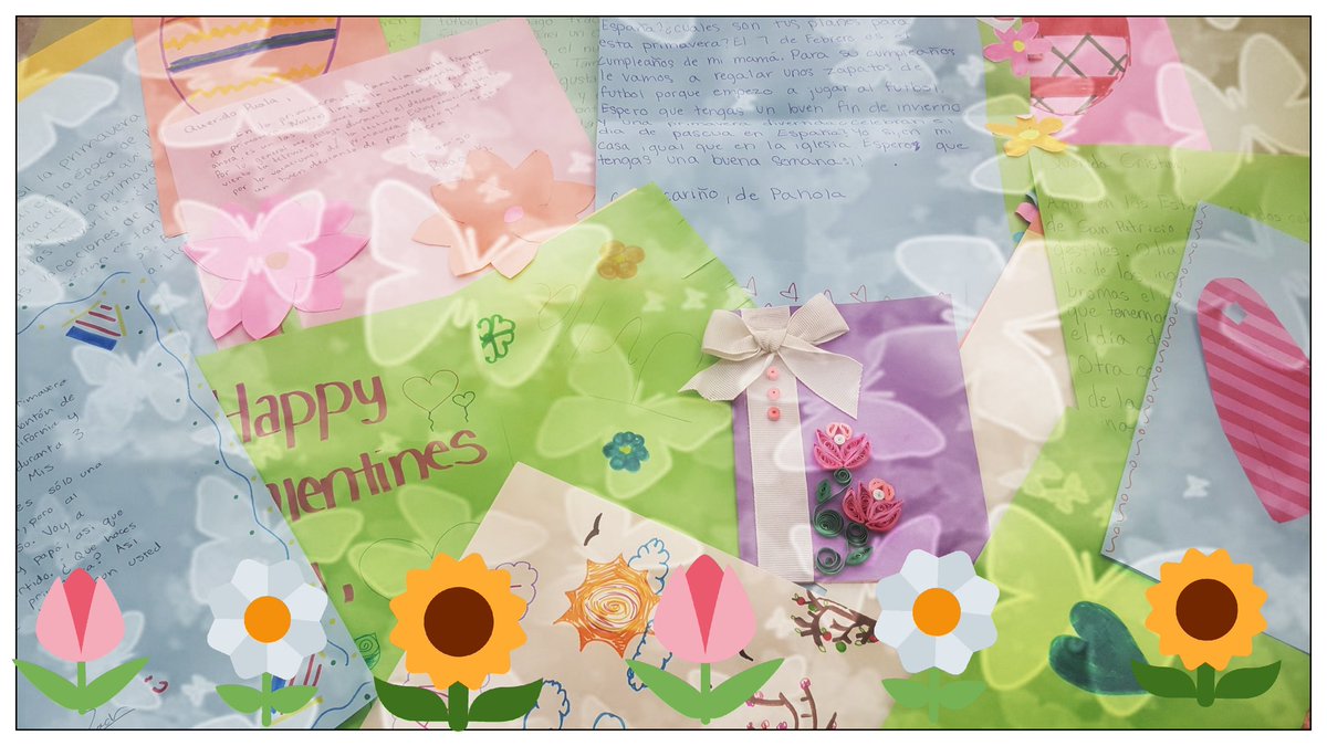 DptoIdiomas's tweet photo. 🌼🌻🌸Nuestros alumnos de #ESO2, @SAFASanLuis, reciben estas preciosas cartas de primavera de sus compañeros de intercambio postal con @MerrillMustangs 🌼🌻🌸 https://t.co/EoViKH2m33