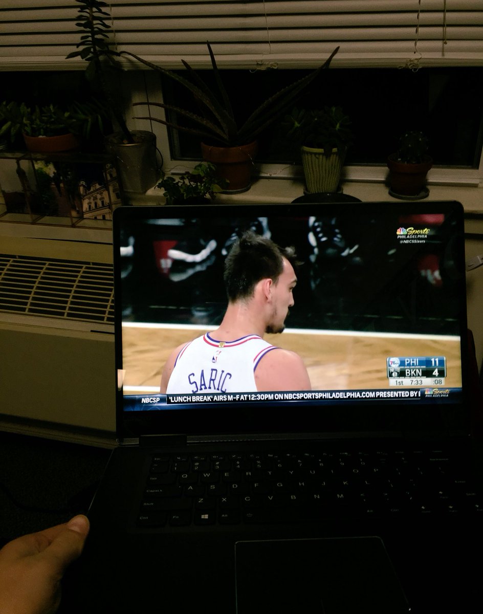 SofiaFrantz's tweet photo. Tuning into the Sixers game on @NBCSPhilly tonight from my dorm. Gotta show some support for The Homie @dariosaric, Jojo @JoelEmbiid, and Simmons @BenSimmons25. #TrustTheProcess https://t.co/6DTePA8kS9