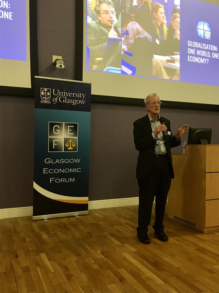 G_EconomicForum's tweet photo. Former chief economist at the World Bank, Adrian Wood, delivers the closing keynote and analyses the globalization mechanisms that have emerged over the past few decades #GEF18 https://t.co/Zmjv50nj3c