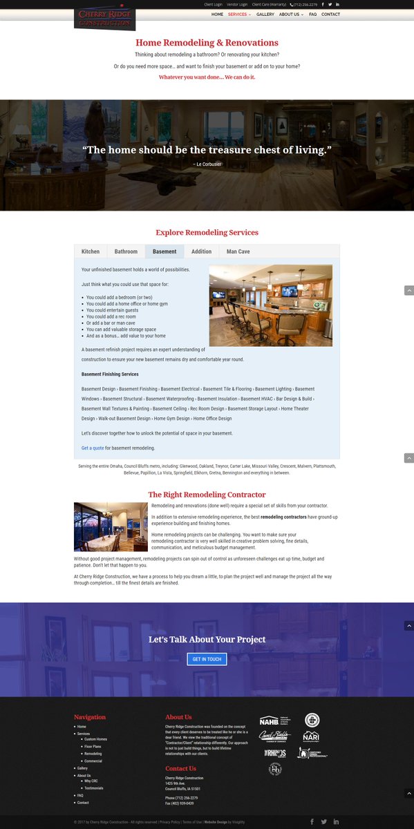 visigility's tweet photo. Cherry Ridge Construction Website Design by Visigility - Tulsa, OK

Contact us for your next project!

Visigility
2448 E 81st St
Ste 4020
Tulsa, OK 74137
Ph. (918) 779-0098
https://t.co/nVzRvrjXre

website,design,marketing,tulsa,oklahoma https://t.co/OdTNX5vWi5