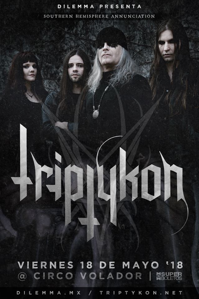 Triptykon (Official) (@triptykon) on Twitter photo A return to <a href="/circovolador/">Circo Volador</a> on May 18th in Mexico City, location of Celtic Frost's last concert ever, and part of <a href="/Triptykon/">Triptykon (Official)</a>'s #SouthernHemisphereAnnunciation 2018 Latin Tour. A return to <a href="/circovolador/">Circo Volador</a> on May 18th in Mexico City, location of Celtic Frost's last concert ever, and part of <a href="/Triptykon/">Triptykon (Official)</a>'s #SouthernHemisphereAnnunciation 2018 Latin Tour.