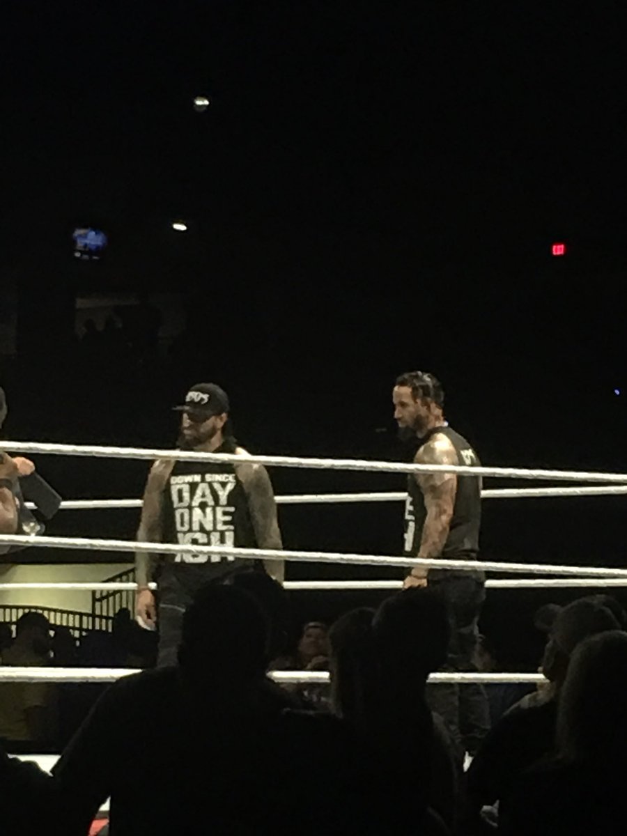 Jgarmon10's tweet photo. Hadley got a high five from @WWEUsos @MsCharlotteWWE made her night with a wave and a h❤️. Then to top it she was given a @CarmellaWWE shirt https://t.co/haWpaUGH43