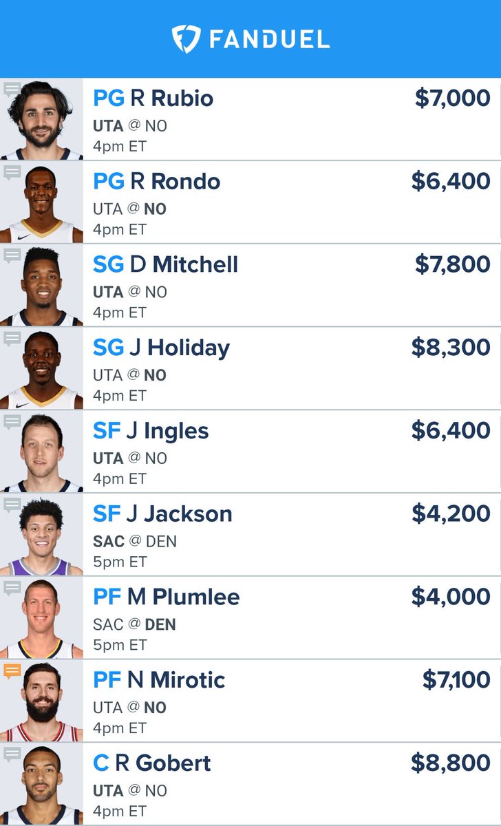EliteDFSGurus's tweet photo. 4PM only slate! Let's get another W today boys!! #NBA #Fanduel https://t.co/CHVFuPwcO8
