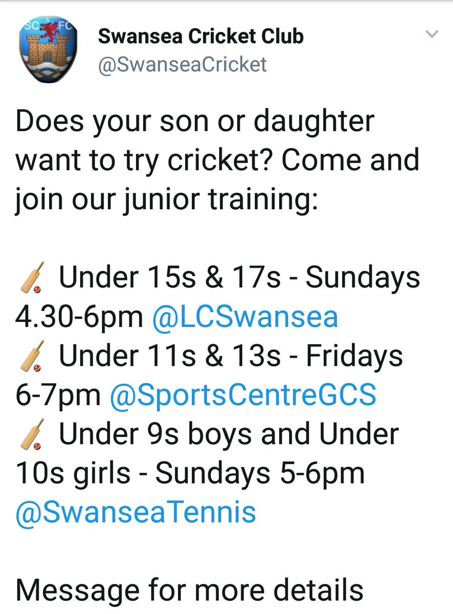 SwanseaCricket's tweet photo. Junior season launch:

🗓 Sunday 8th April
⏱ Midday
🏟 at our sponsor @CastellamareUK Mumbles

Juniors will be presented with their playing shirt by 1st Team captain @GHayden7 and Head Coach @BWadlan . Contact your team coach to book. https://t.co/c7uKT0dt7v