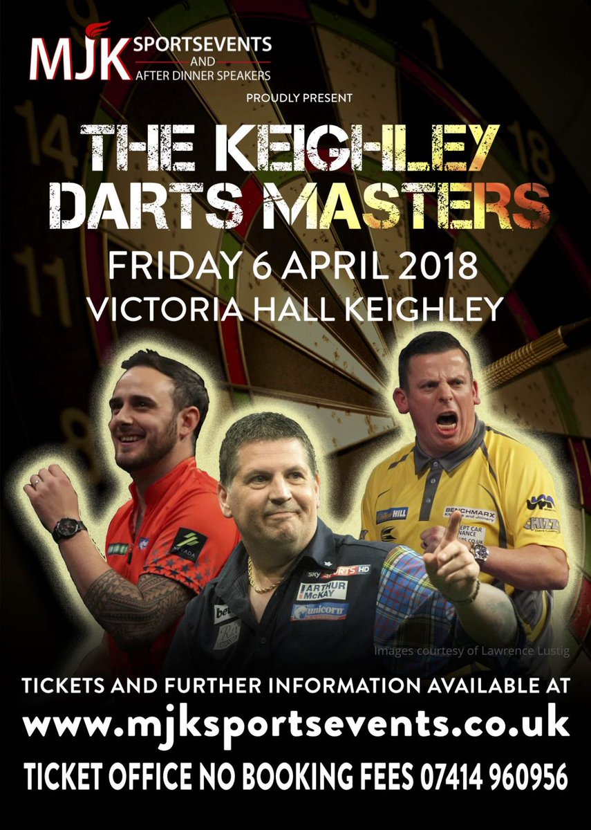 🎟 COMPETITION TIME - DARTS FANS! 

🎯WIN TWO TICKETS to The Keighley Darts Masters on Friday 6th April - mjksportsevents.co.uk/events/keighle… 

ℹ TO ENTER: Simply RETWEET this post 

🗣 Winner announced tomorrow evening, good luck! #LOVETHEDARTS #DARTS #GIVEAWAY #COMPETITION #Sunday