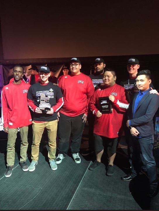 SlamtaroOW's tweet photo. Yesterday was the best day for the Collegiate eSports teams program at UNLV and 8-bit eSports. I am especially proud of my Overwatch team for their 3-0 win over Boise State. #UNLV #MWShowdown #KeepOnSwinging #eSports https://t.co/E6k4QLClOh