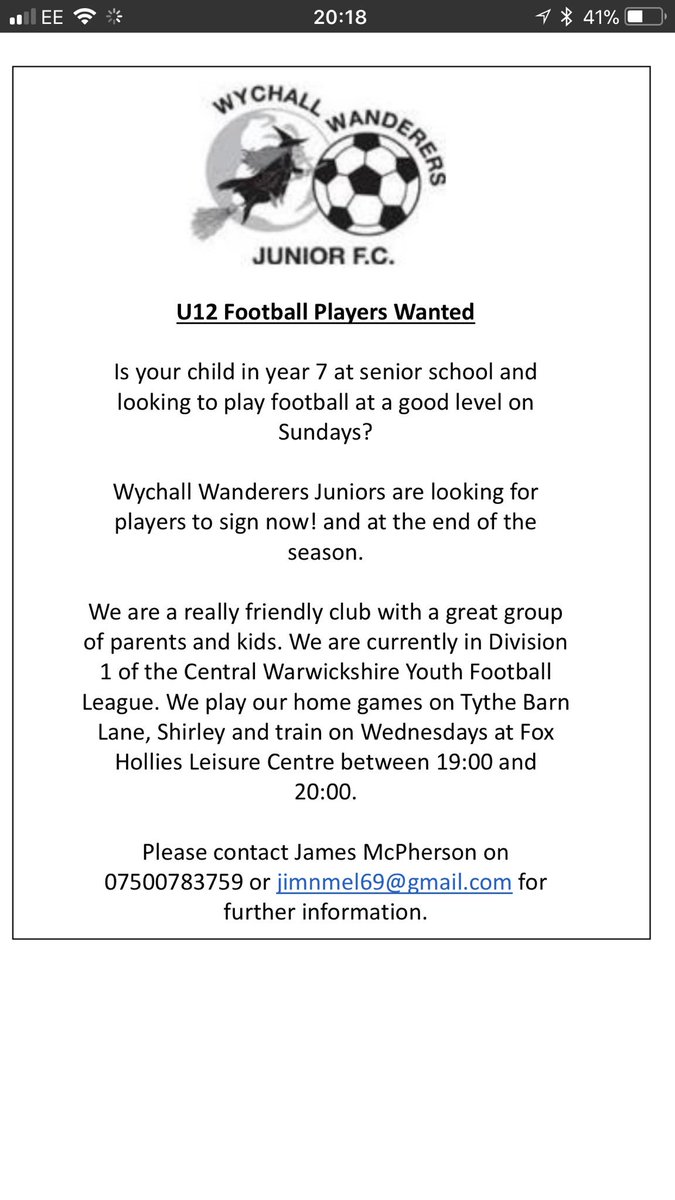 Wychall Wanderers FC tweet media