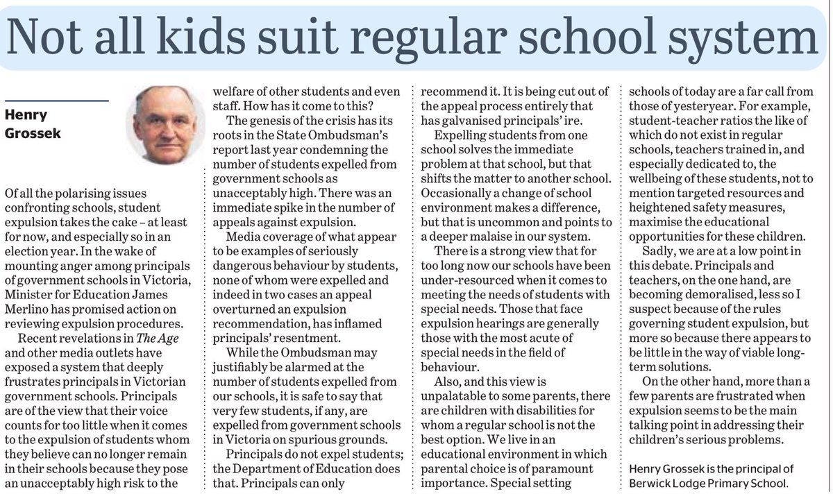MCG58's tweet photo. Spot on - not all kids do suit the regular school system...  great article in @theage @ReadSabina @charkeating https://t.co/XurMZbF5xR