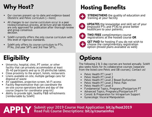aptapelvic's tweet photo. We are seeking venues to host our 2019 continuing education courses! Apply or learn more at: https://t.co/W55JGE3mOv #continuingeducation https://t.co/LZrR309UzM