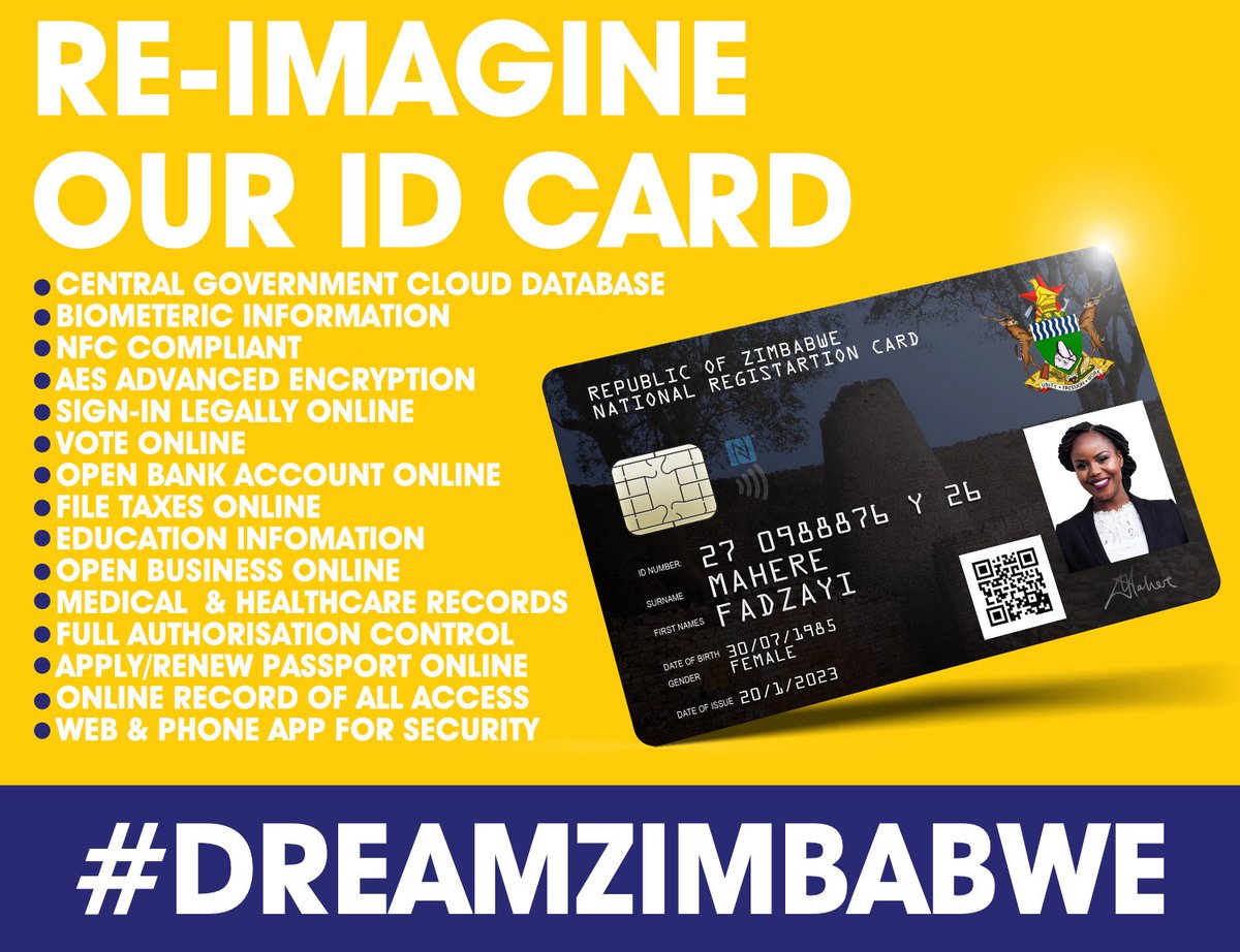 begottensun's tweet photo. Image if our ID card was like South Korea's or Estonias's. Useful, open a business in minutes online, healthcare information, with your full authorisation and control... hmmmm #DreamZimbabwe @advocatemahere https://t.co/pTz8ayaJqJ
