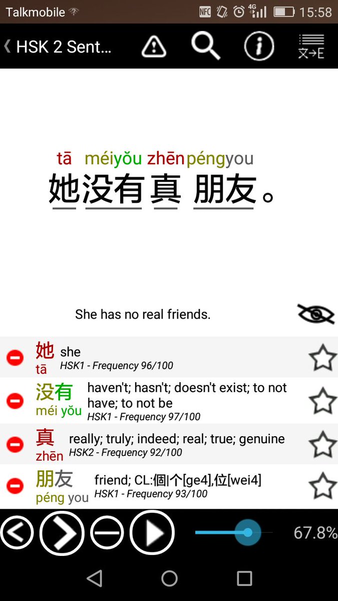 MandarinFTW's tweet photo. My #Mandarin reading app mostly has pretty normal sentences, and then occasionally some really harsh ones about a woman that someone seems to really dislike... #languagelearning https://t.co/Inii88ICs7