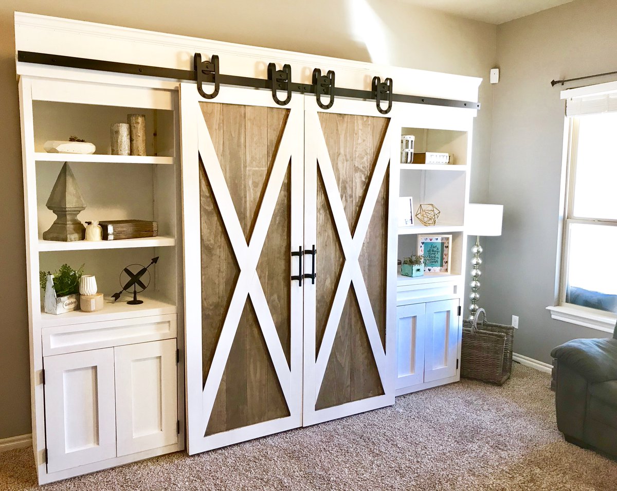 smashingdiy's tweet image. DIY Sliding Barn Door Media Center - Free Plans on @BuildSomething_ handmade-haven.com/blogs/news/sli…