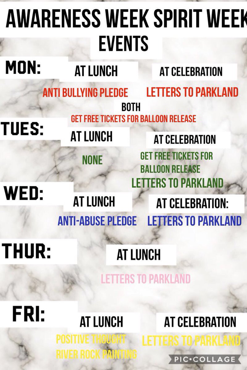 ATTENTION SABERCATS!! AWARENESS WEEK STARTS TOMORROW! MAKE SURE TO PARTICIPATE IN DRESSING UP & THE EVENTS ! #showyourspirit