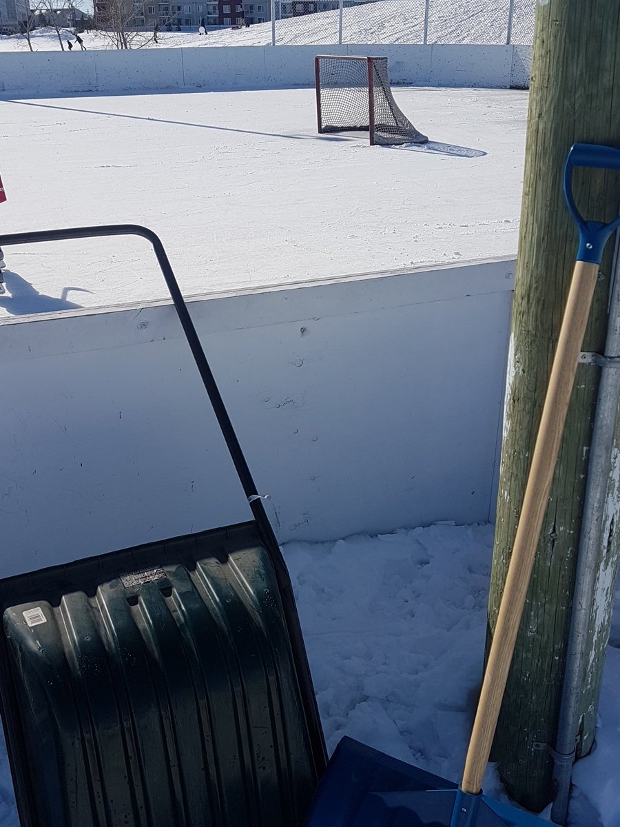 RKeithWilkinson's tweet photo. ok @City_of_Airdrie we have shoveled the snow off Scout Hall ice rink... we're ready for a flood tonight! ;) https://t.co/ClUuwXIDwG