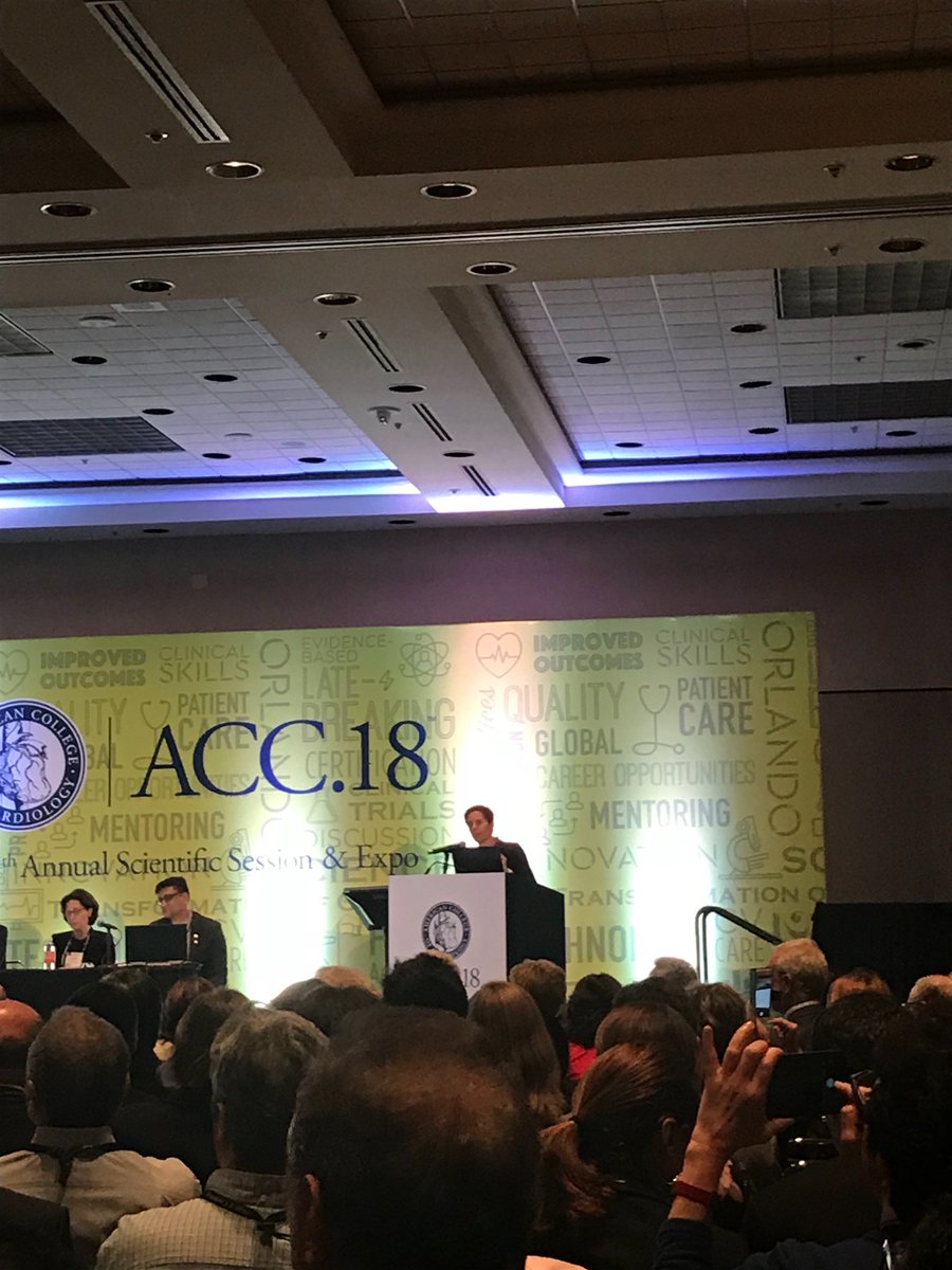 Prof Gemma Figtree, a Cardiology Section Editor for Heart, Lung &amp; Circulation present late-breaking research from CANVAS at ACC.18. Full house! #ACC18