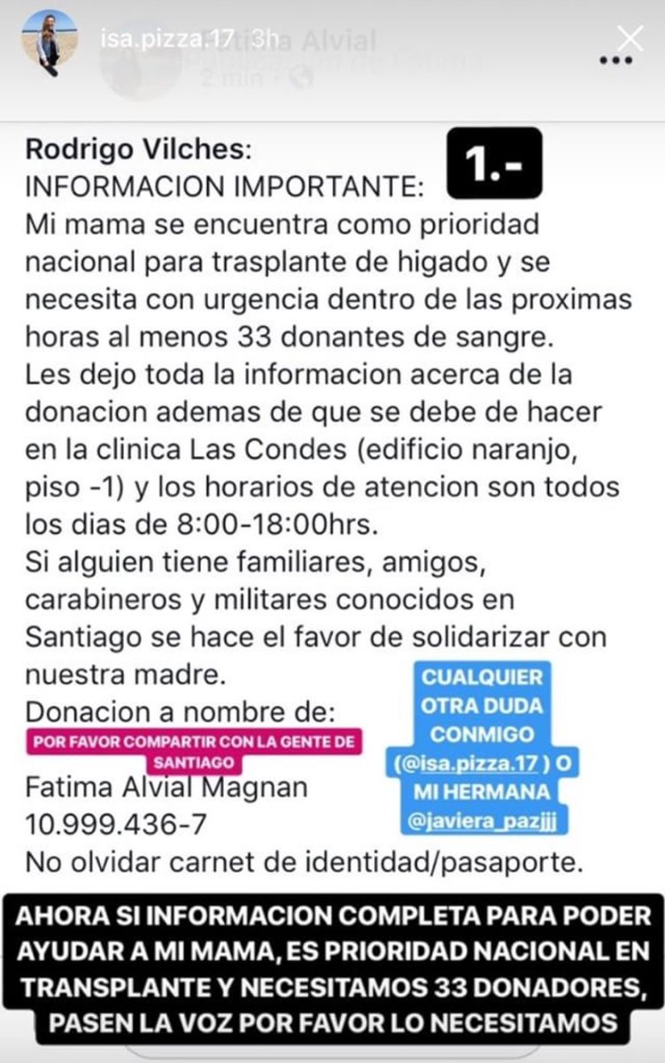 fuentesilva's tweet photo. Su mamá espera un trasplante de hígado, pero también necesitan dadores de sangre. Si ud puede contribuir se agradecerá. https://t.co/iyBi6CGB8M